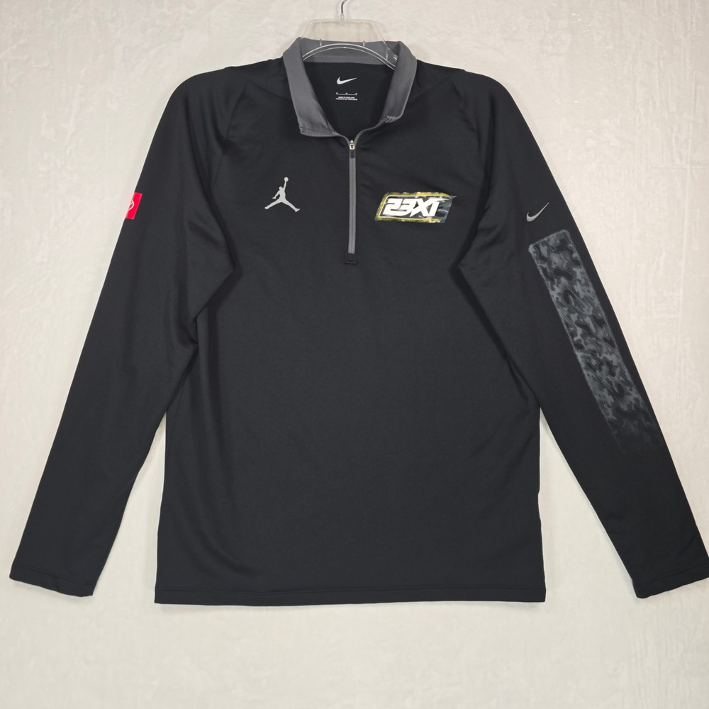 Nike Jordan 23XI Racing NASCAR 1/4 Zip Pullover Mens M Black Team Issue